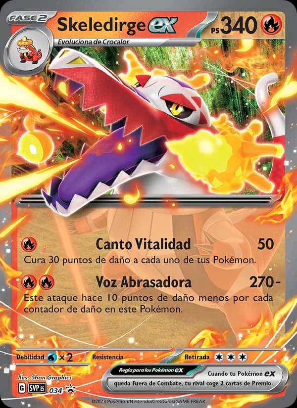 Skeledirge ex card in Spanish