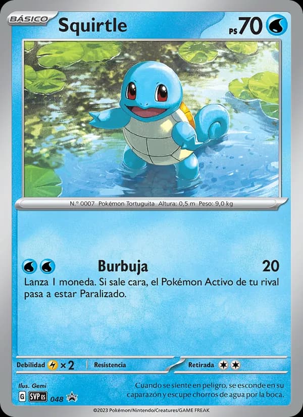 Squirtle card in Spanish