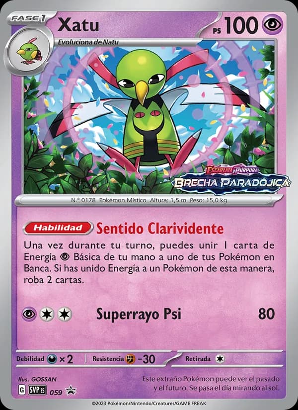 Xatu card in Spanish