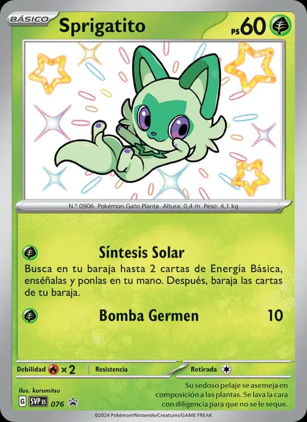 Sprigatito card in Spanish