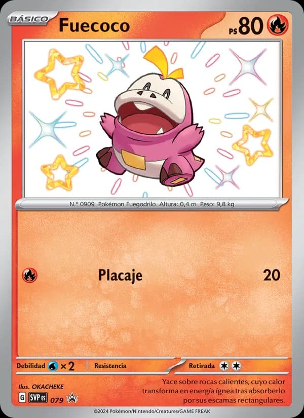 Fuecoco card in Spanish