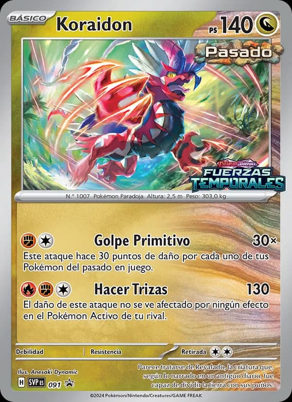 Koraidon card in Spanish