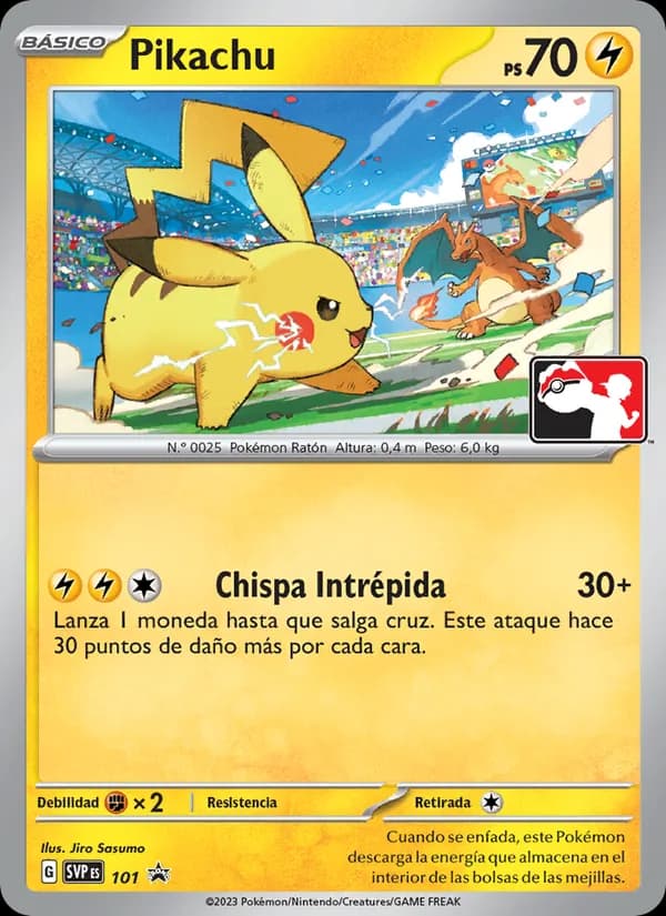 Pikachu card in Spanish