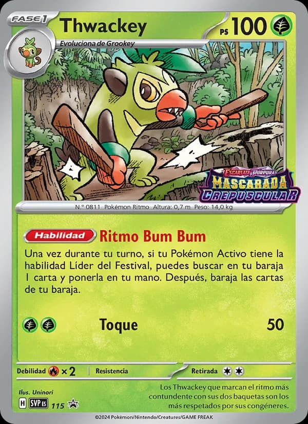 Thwackey card in Spanish