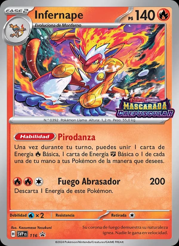 Infernape card in Spanish