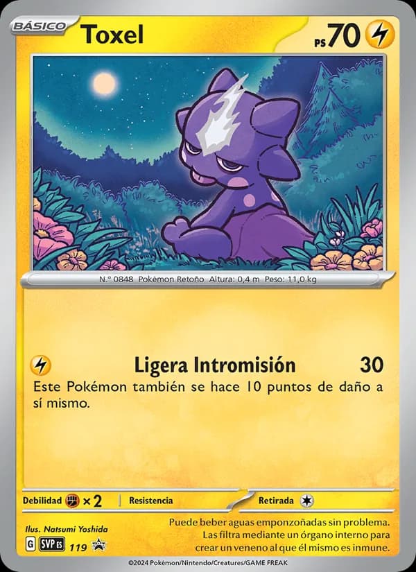 Toxel card in Spanish