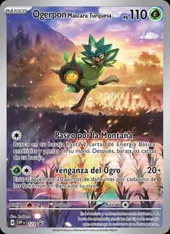 Ogerpon Máscara Turquesa card in Spanish