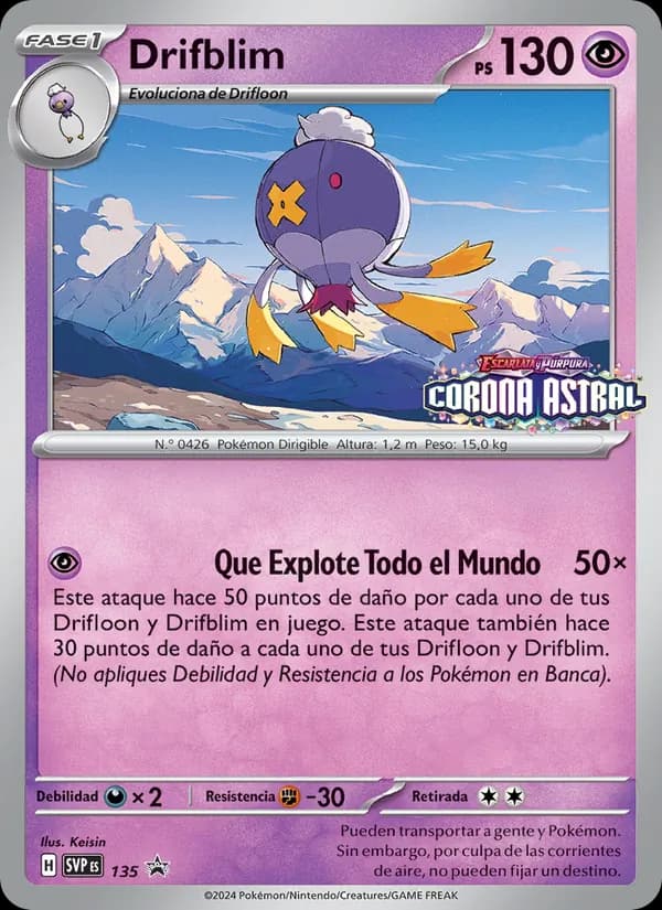 Drifblim card in Spanish