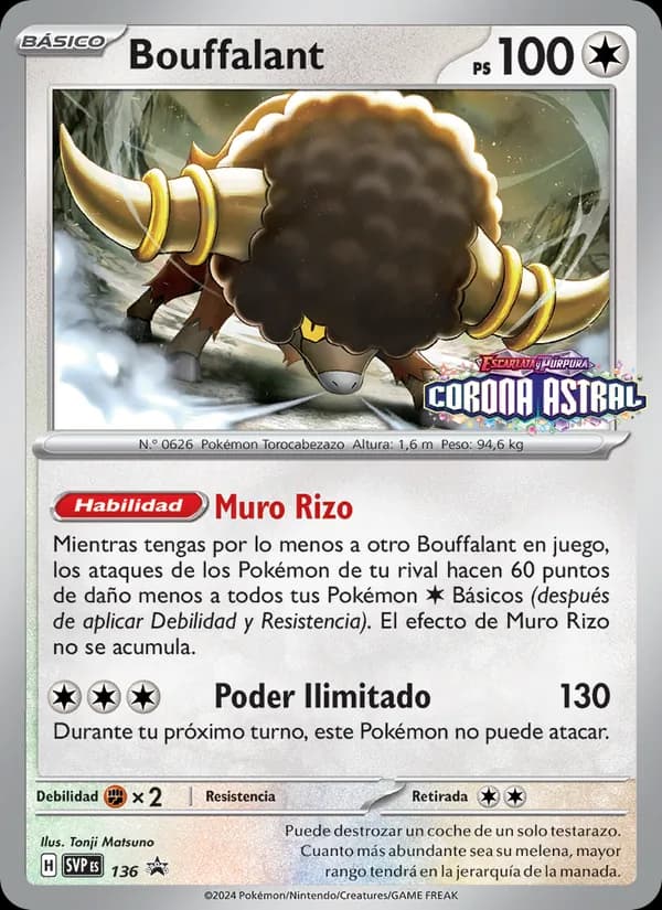 Bouffalant card in Spanish