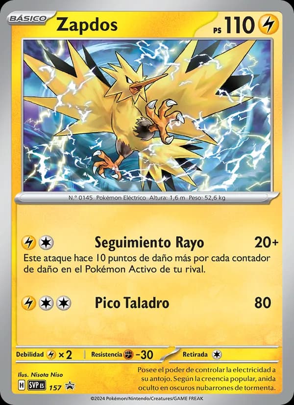 Zapdos card in Spanish