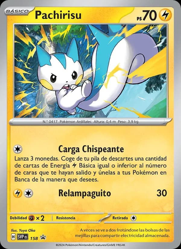 Pachirisu card in Spanish