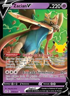 Zacian V card in Spanish