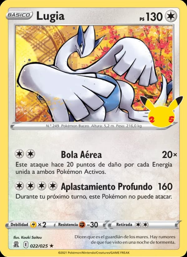 Lugia card in Spanish