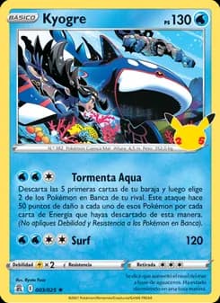Kyogre card in Spanish