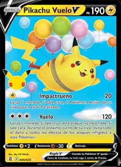 Pikachu Vuelo V card in Spanish