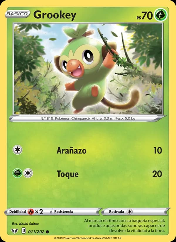 Grookey card in Spanish