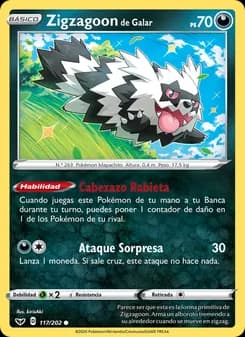 Zigzagoon de Galar card in Spanish