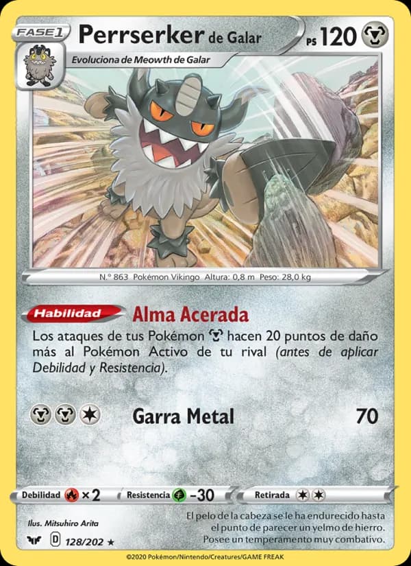 Perrserker de Galar card in Spanish