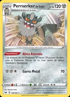 Perrserker de Galar card in Spanish