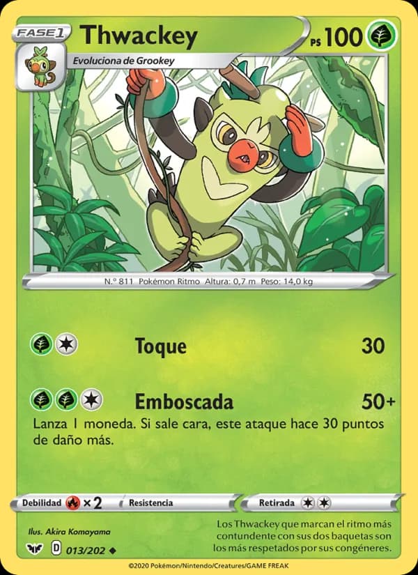Thwackey card in Spanish