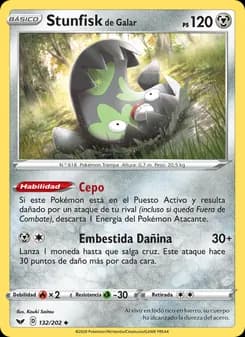 Stunfisk de Galar card in Spanish
