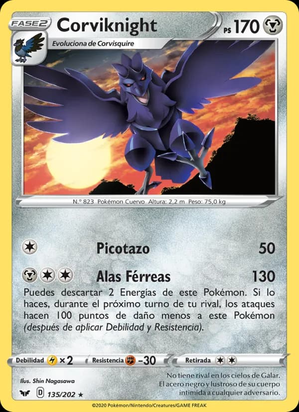 Corviknight card in Spanish