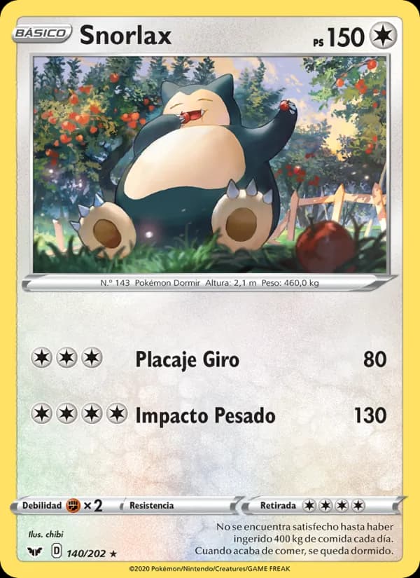 Snorlax card in Spanish