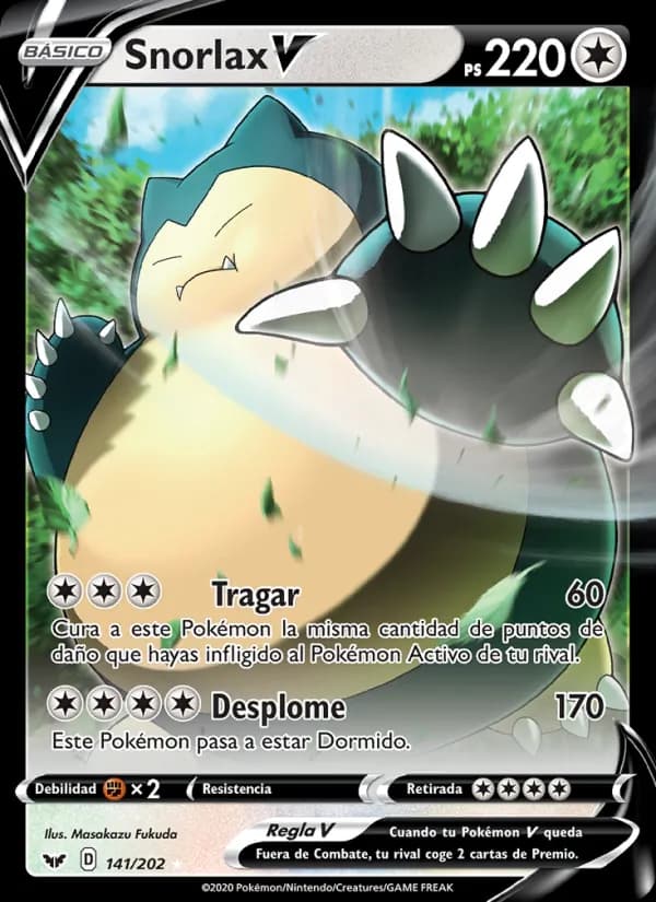 Snorlax V card in Spanish