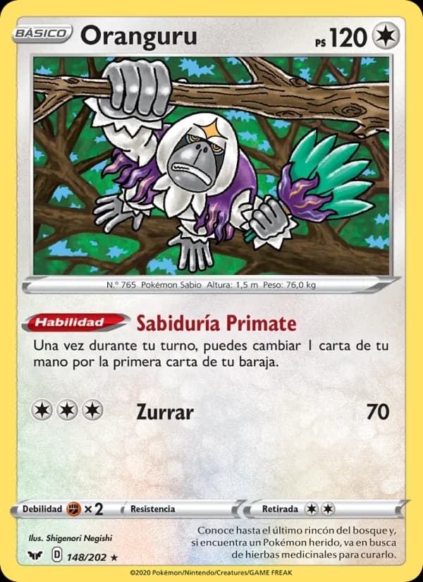 Oranguru card in Spanish