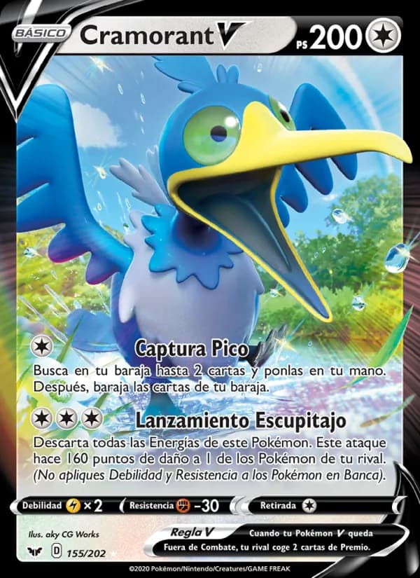 Cramorant V card in Spanish