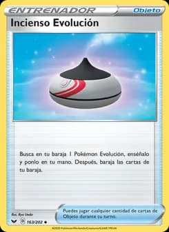 Incienso Evolución card in Spanish
