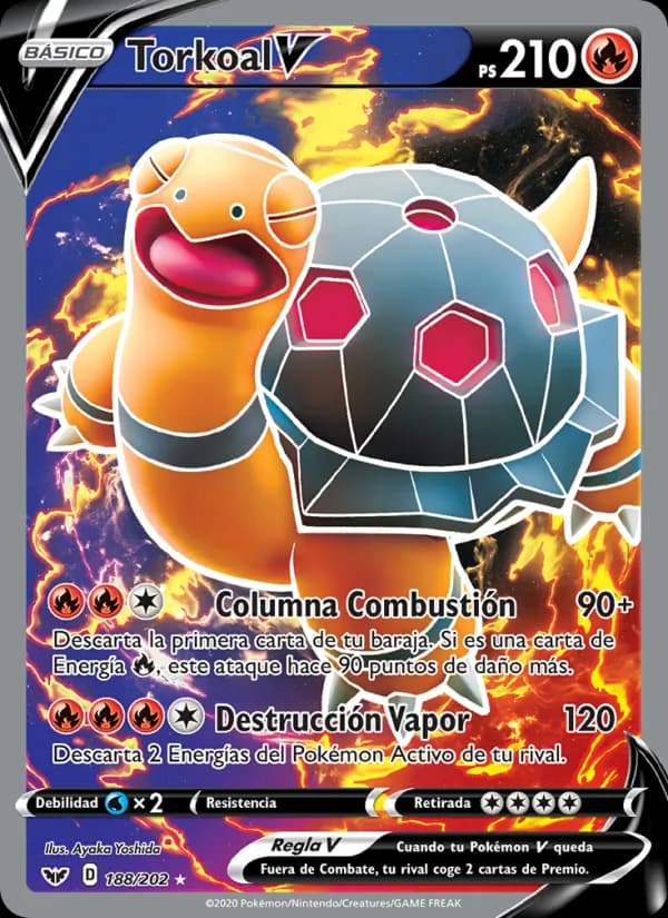 Torkoal V card in Spanish