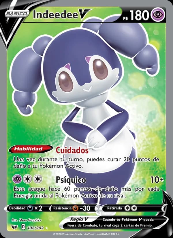 Indeedee V card in Spanish