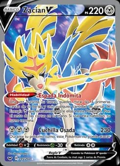 Zacian V card in Spanish
