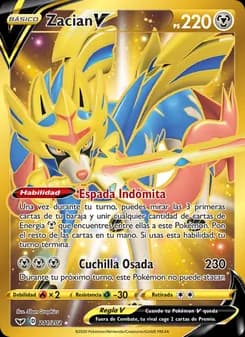 Zacian V card in Spanish
