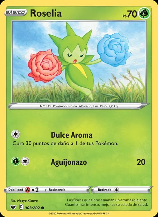 Roselia card in Spanish