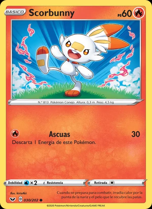 Scorbunny card in Spanish