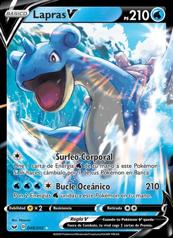 Lapras V card in Spanish