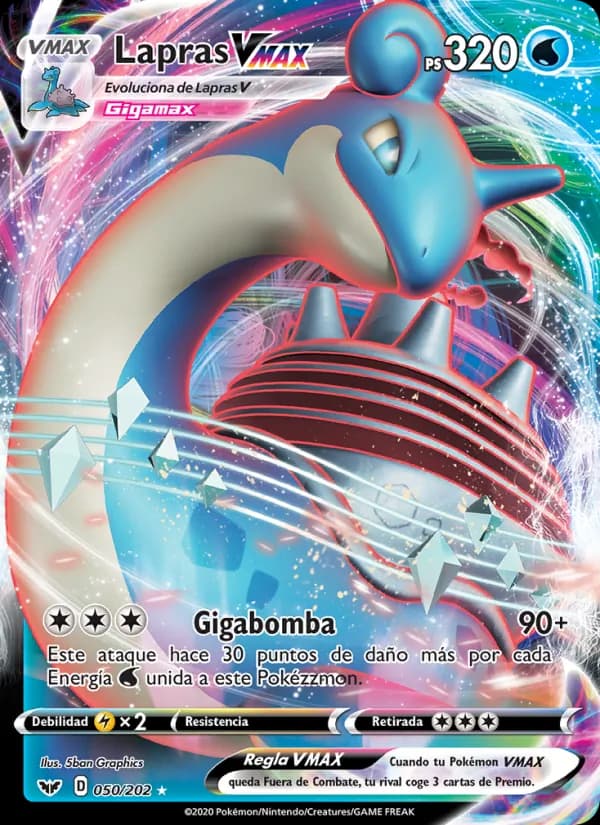 Lapras VMAX card in Spanish