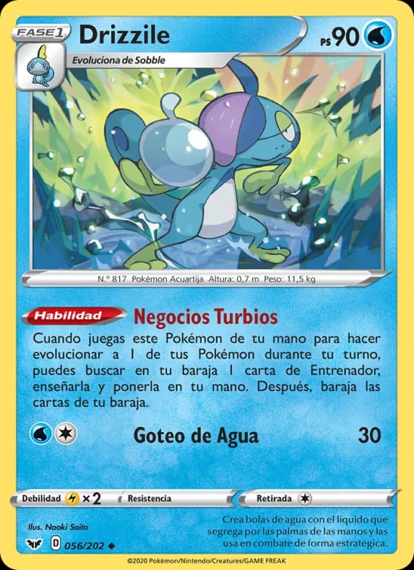 Drizzile card in Spanish