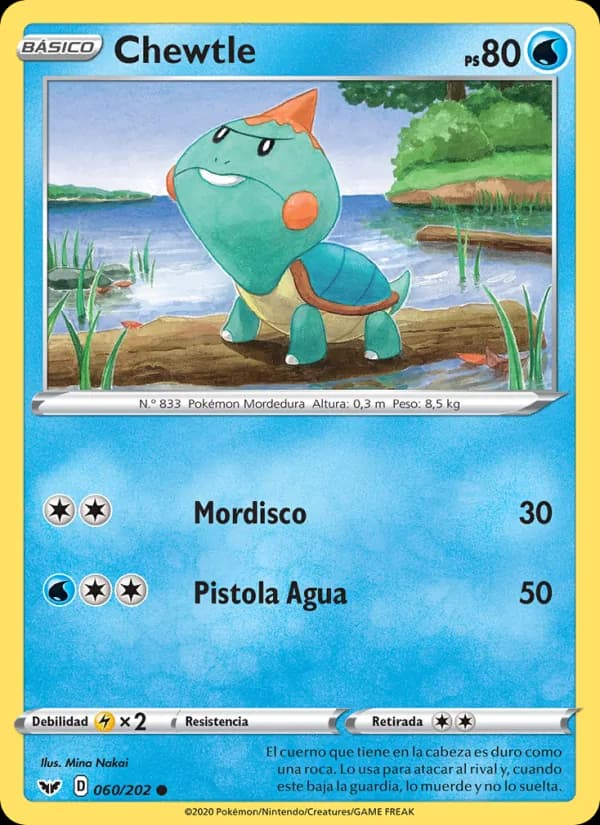 Chewtle card in Spanish