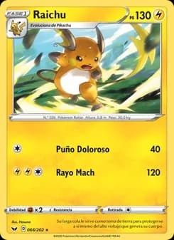 Raichu card in Spanish