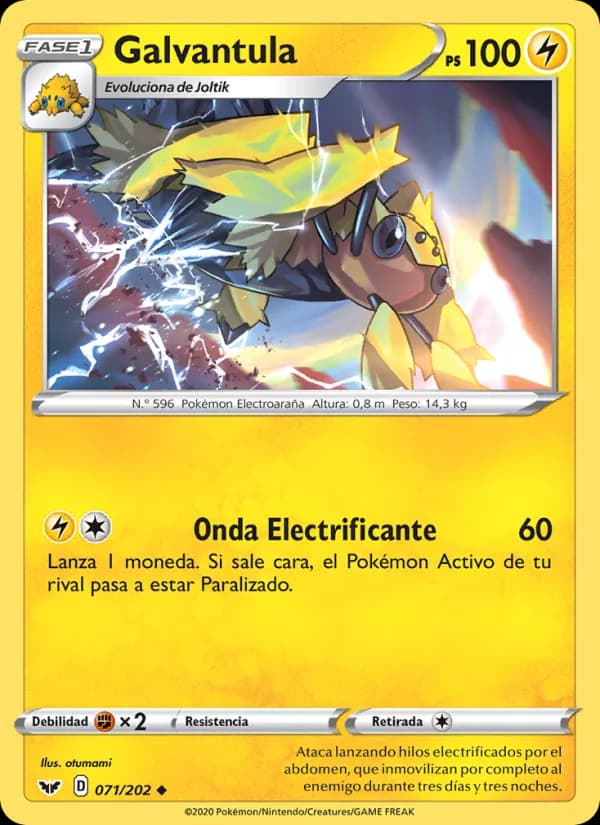 Galvantula card in Spanish