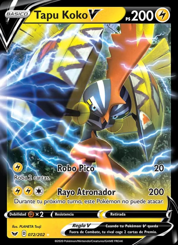 Tapu Koko V card in Spanish