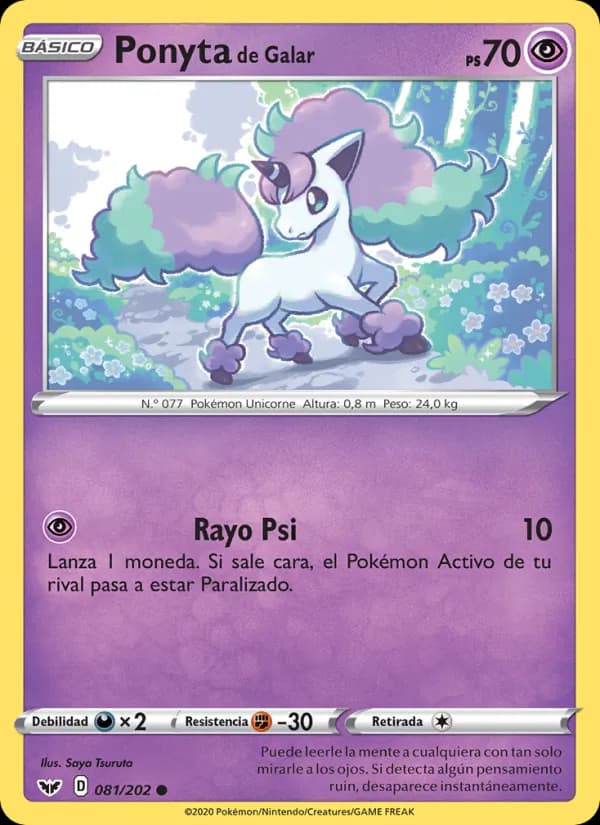Ponyta de Galar card in Spanish