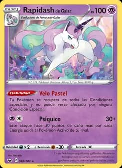 Rapidash de Galar card in Spanish