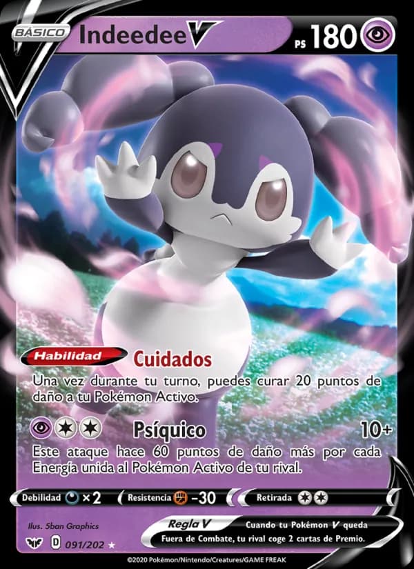 Indeedee V card in Spanish