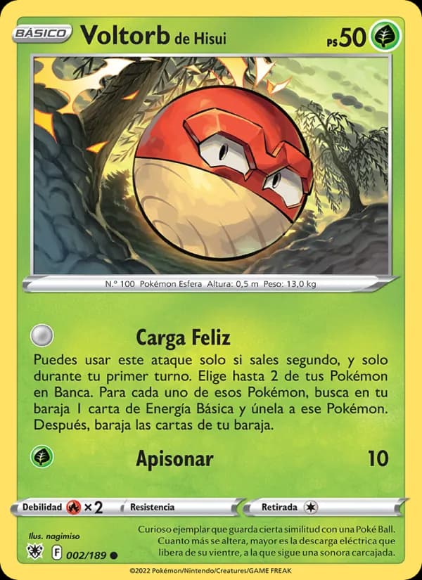 Voltorb de Hisui card in Spanish