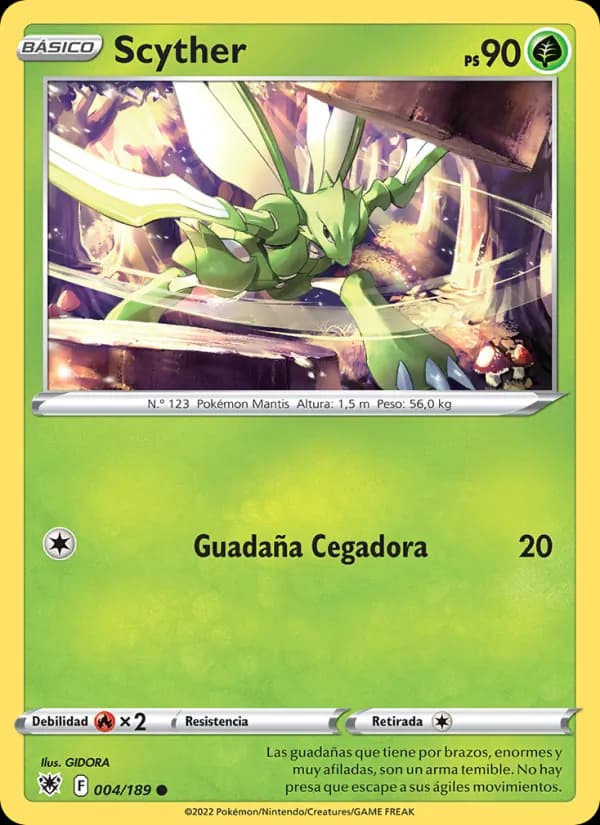Scyther card in Spanish