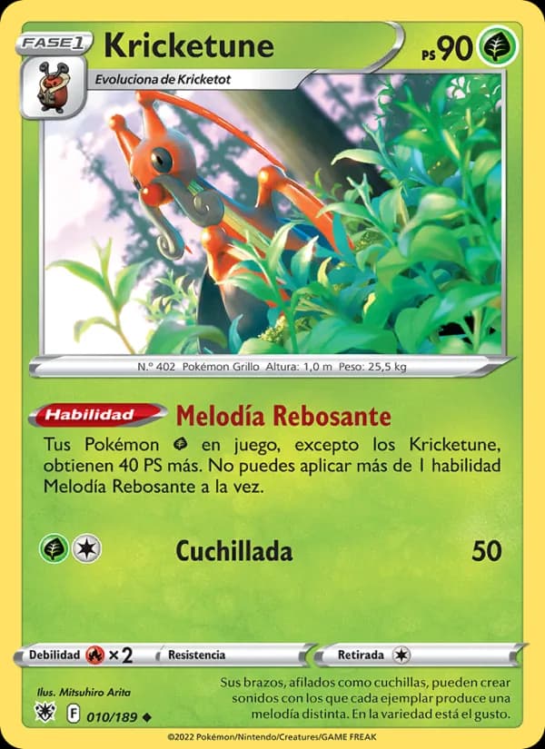 Kricketune card in Spanish